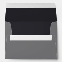 Enveloppe personnalisée en noir et gris avec adres