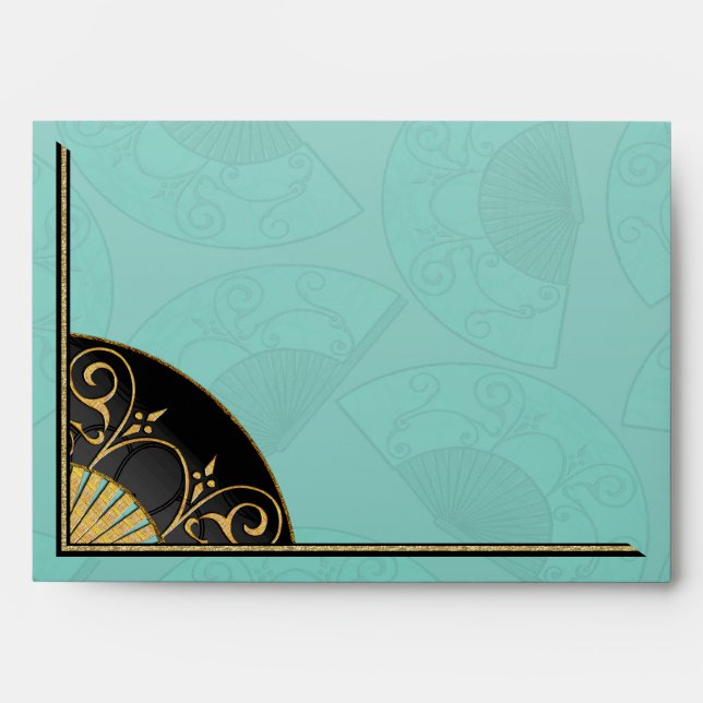 Enveloppe personnalisée Fan Elegant (Bleu) (Devant)