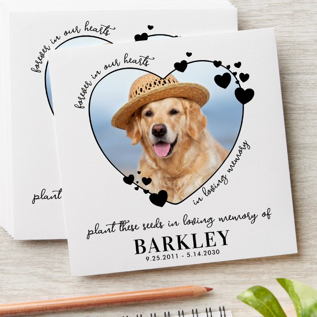 Enveloppe Pet Memorial Seed Packet Heart Custom Chien Photo (Créateur téléchargé)