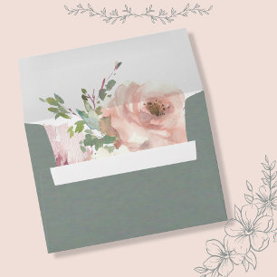 Enveloppe Pétales Rouges et Succulentes de Sauge Minimal Bot