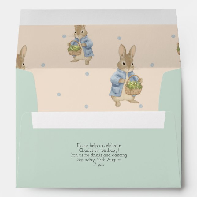 Enveloppe Peter Rabbit Faire-part de naissance (Dos (Bas))