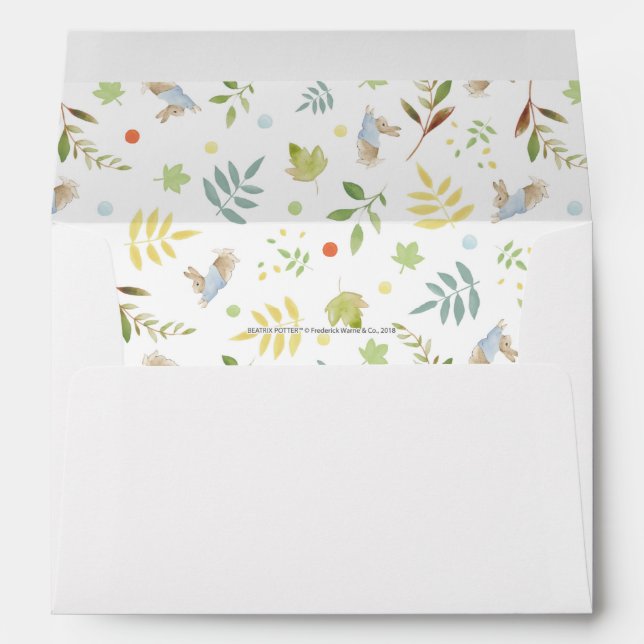Enveloppe Peter Rabbit | Motif d'aquarelle bois (Dos (Bas))