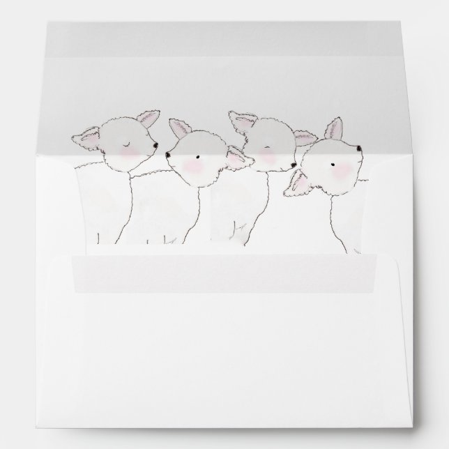 Enveloppe Petit Baby shower d'agneau (Dos (Bas))