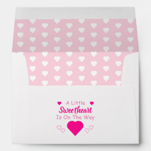 Enveloppe Petit Baby shower de coeur