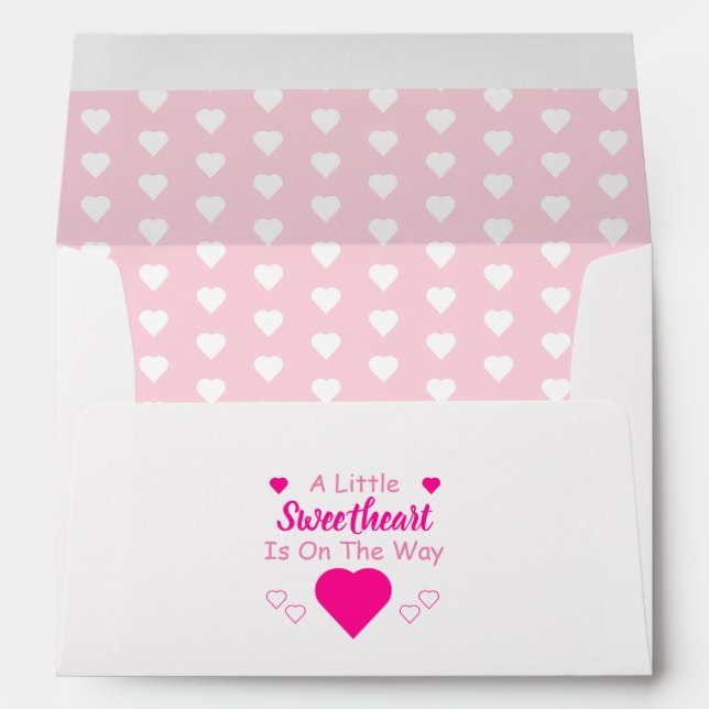 Enveloppe Petit Baby shower de coeur (Dos (Bas))