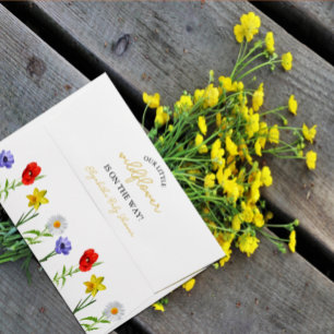 Enveloppe Petit Baby shower Fleur sauvage