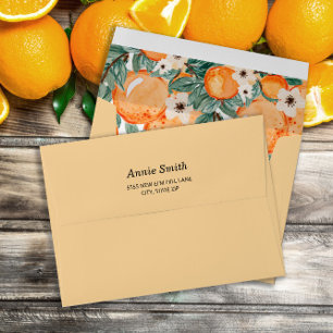 Enveloppe Petit Baby shower Garçon Orange Green Cutie