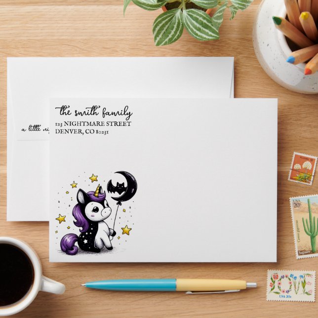 Enveloppe Petit Baby shower Unicorn (Desk)