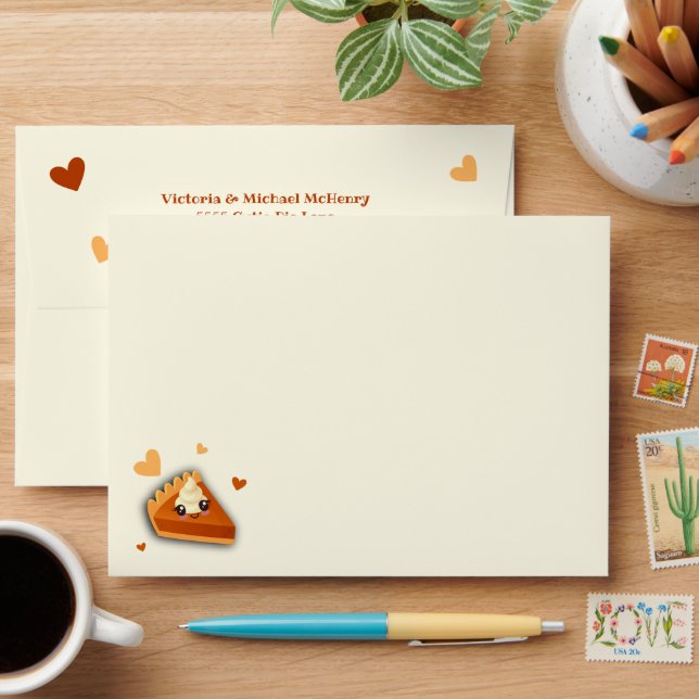 Enveloppe Petit Citrouille Pie Baby shower d'automne (Desk)