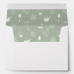 Enveloppe Petit germe vert Baby Shower dessiné à la main