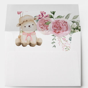Enveloppe Petite Agneau rose Fleur douce Invitation