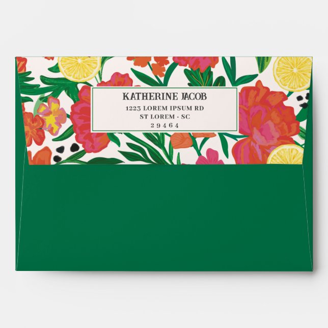 Enveloppe Petite cravate sur le chemin baby shower citrus ci (Dos (Haut rabat))