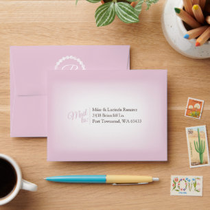 Enveloppe Petite rose, Enclosure RSVP pré-adressée