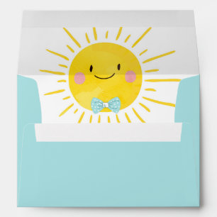 Enveloppe Petite Sunshine Boy Blue Bow Cravate Baby Sun Enve