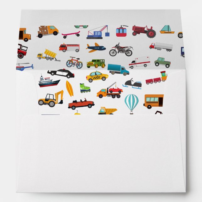 Enveloppe Petite voiture Motif véhicule enfant fête d'annive (Dos (Bas))