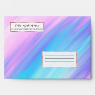 Enveloppe Petites filles Modernes Pink Blue Purple Paint Smu