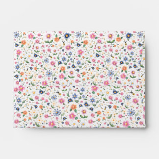 Enveloppe Petits insectes et motif floral