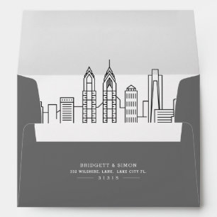 Enveloppe Philadelphie Déco moderne Révélation Skyline
