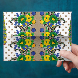 Enveloppe photo d'un motif qui ressemble à un paon