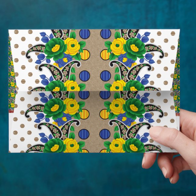 Enveloppe photo d'un motif qui ressemble à un paon (Hand)