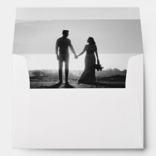 Enveloppe Photo en couple noir et blanc 5x7 Mariage