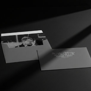 Enveloppe Photo en noir et blanc personnalisée Mariage moder