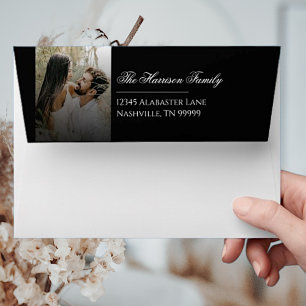 Enveloppe Photo moderne avec Mariage de recouvrement noir