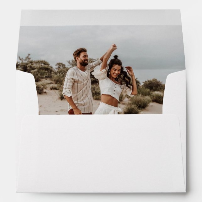 Enveloppe photo moderne Boho avec adresse de retou (Dos (Bas))