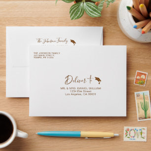 Enveloppe Photo Moderne Boho Floral Script Graduation