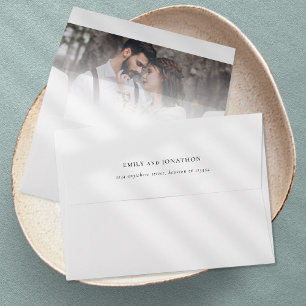 Enveloppe Photo Overlay Nom de retour Adresse Mariage blanc