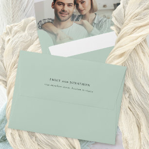 Enveloppe Photo Overlay Nom de retour Adresse Mariage Sage