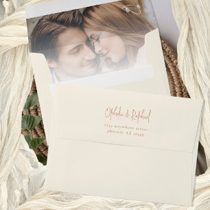 Enveloppe Photo Overlay Return Adresse Cream Mariage