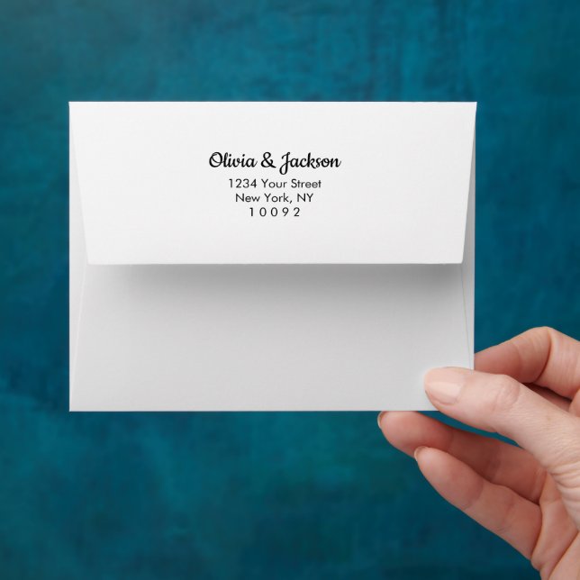 Enveloppe Photo Pre-Addressed Modern Elegant Script Mariage (Hand)