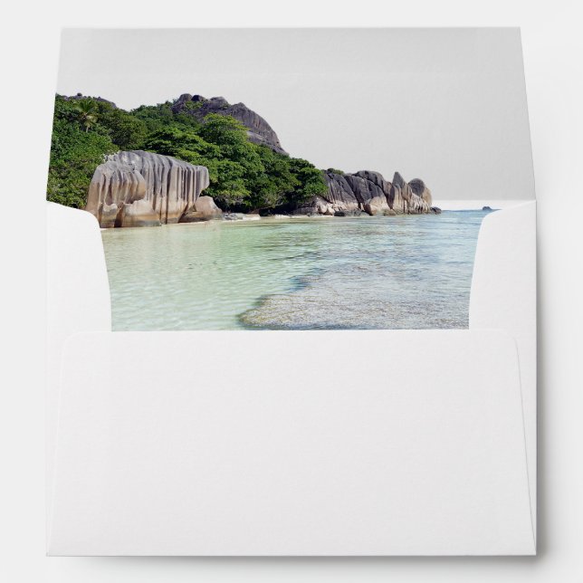 Enveloppe photo Seychelles avec adresse de retour (Dos (Bas))