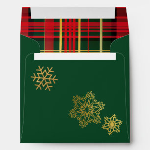 Enveloppe Photo Tartan Plaid Noël