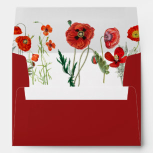 Enveloppe Photos de couleur rouge à l'aquarelle