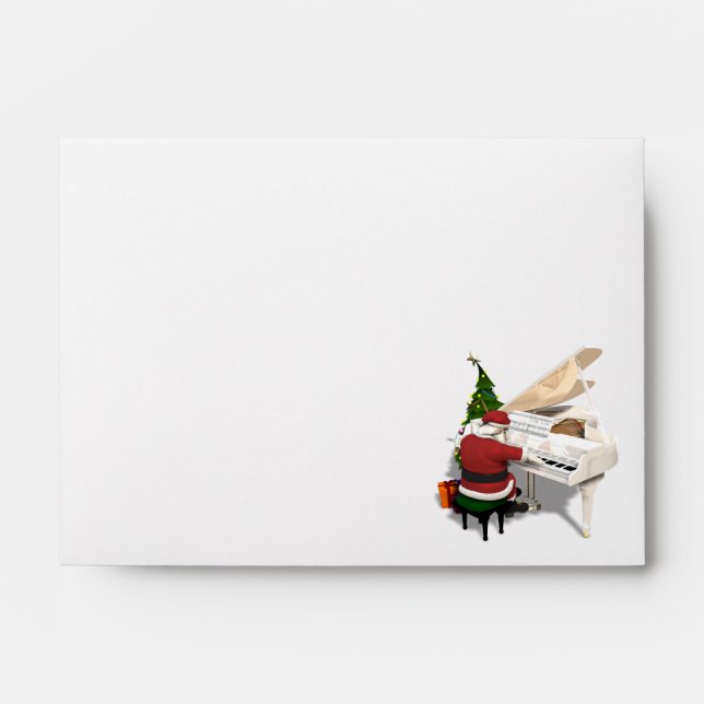 Enveloppe Pianiste du Père Noël (Devant)