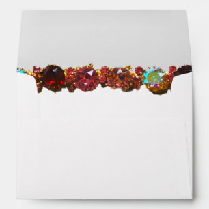 Enveloppe Pierres colorées, rubis, diamants, saphirs