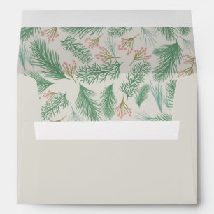 Enveloppe Pine Berries Noël Holiday 5x7 Beige
