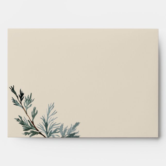 Enveloppe Pine Bleu Mariage Coordonnée Invitation (Devant)