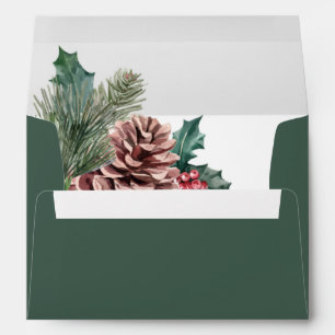 Enveloppe Pinecones d'hiver et Holly