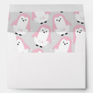 Enveloppe Pingouin Rose Bébé