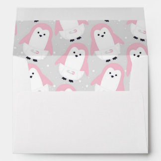 Enveloppe Pingouin Rose Bébé
