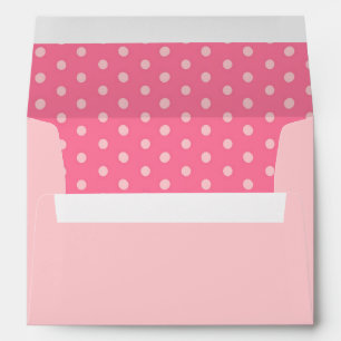 Enveloppe Pink à l'extérieur clair Pink Polka Point à l'inté