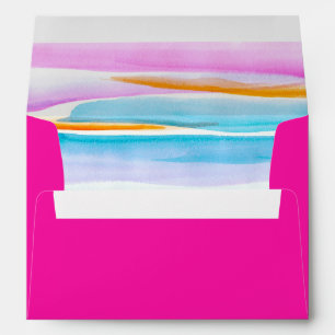 Enveloppe Pink abstrait lignes tropicales mariage événement