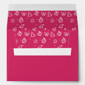 Enveloppe Pink and White Hand Drawn Christmas Envelope