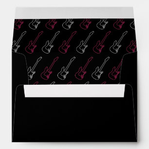 Enveloppe Pink & Black Rock 'n' Roll Music Mariage à thème