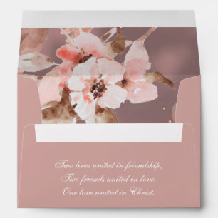 Enveloppe Pink Dusty Rose Floral Retourner l'adresse Mariage