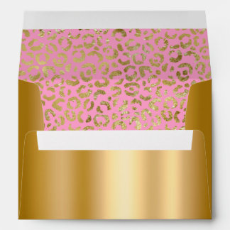 Enveloppe Pink et Gold Foil et Shimmer Leopard Glam