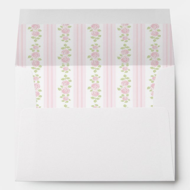 Enveloppe Pink Floral Lined Envelope (Dos (Bas))
